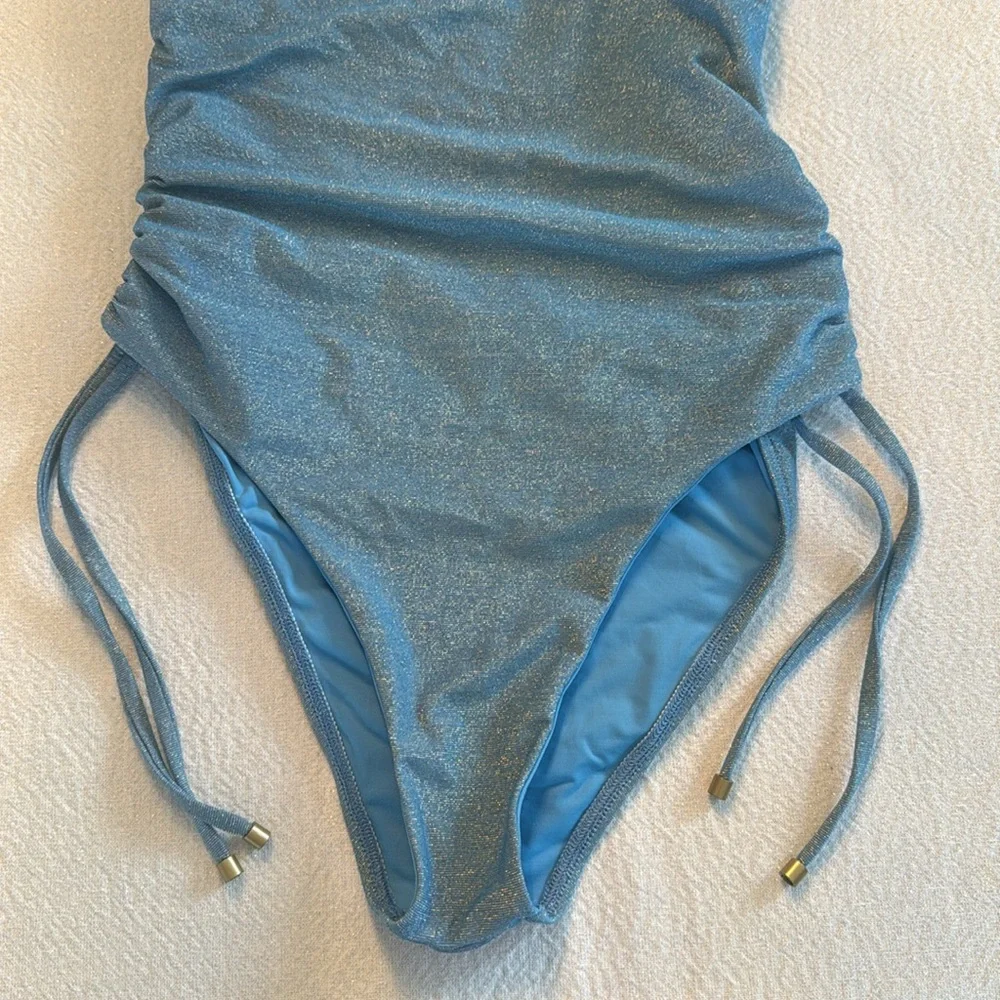 Vitamin A Gemma One Piece - Ocean Metallic, Size Large, $215